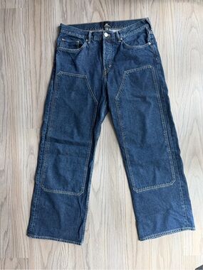 H&M Men's Blue Relaxed Carpenter Denim Jeans